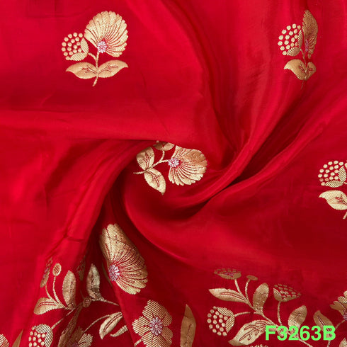 Zari Work Upara Silk Fabric-F3263